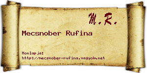 Mecsnober Rufina névjegykártya